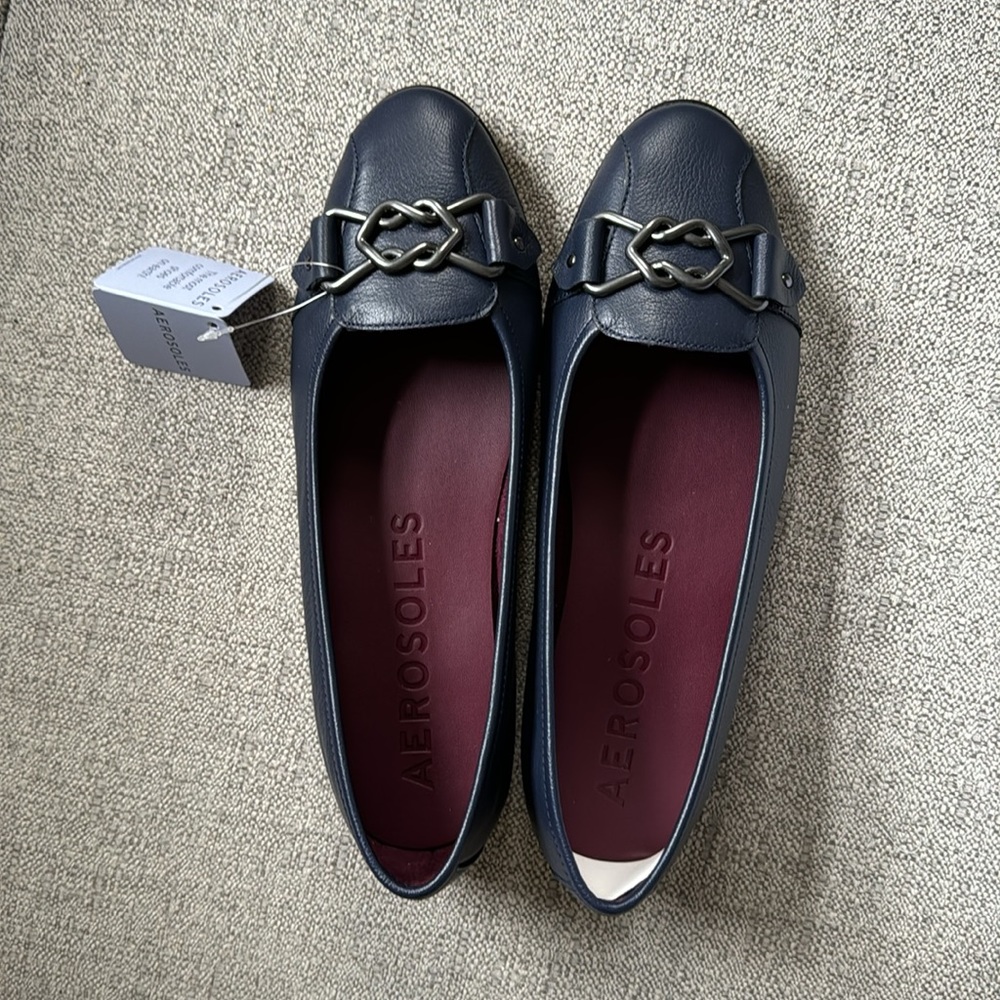 Aerosoles BIA navy leather flats